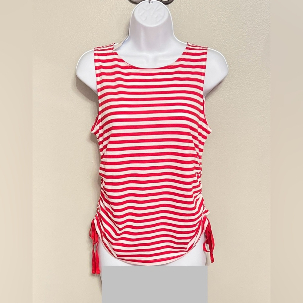 LOFT, New with tags, sleeveless top, red/white, size M